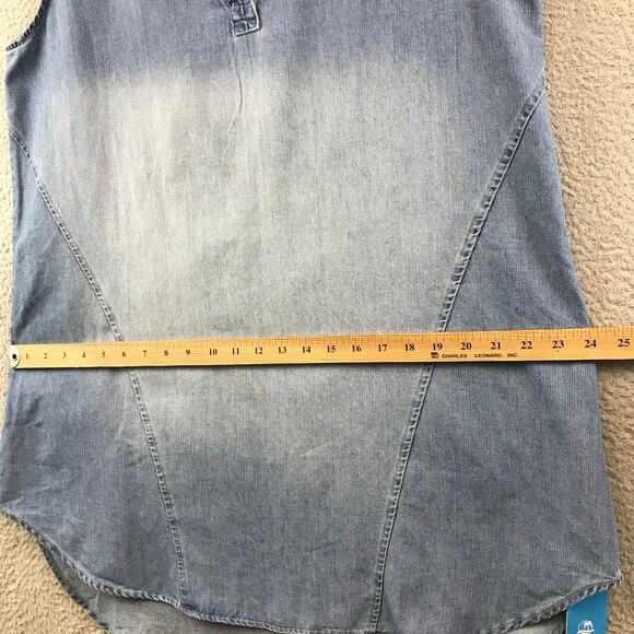 New Women's Cupshe Denim V-Neck Mini Dress size XL - Picture 7 of 11